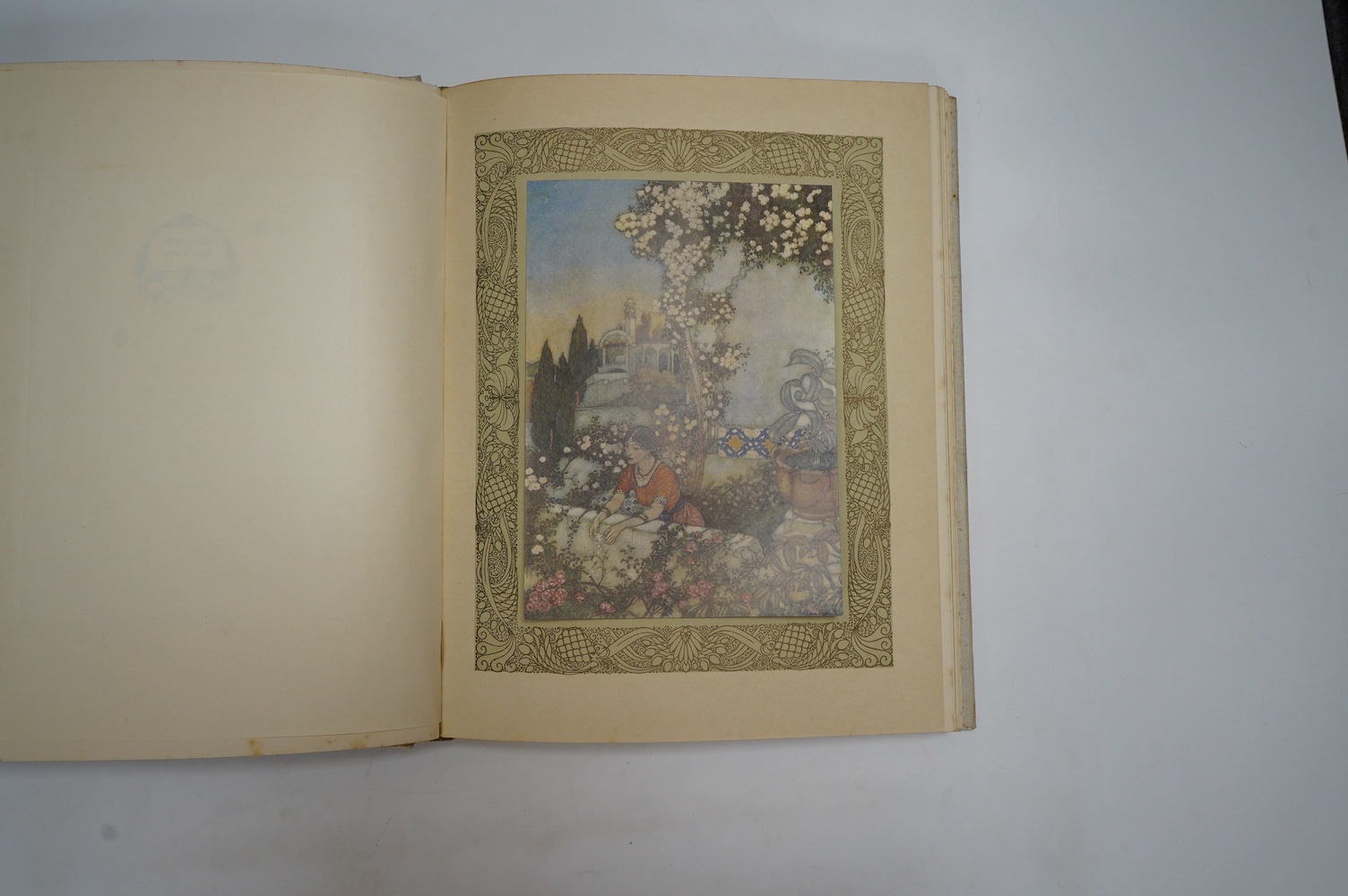 Dulac, Edmund (illustrator) - Rubaiyat of Omar Khayyam, rendered into English Verse by Edward Fitzgerald, second edition, 4to, 20 tipped-in colour plates, tissue-guards, original cream buckram, gilt decoration to upper c